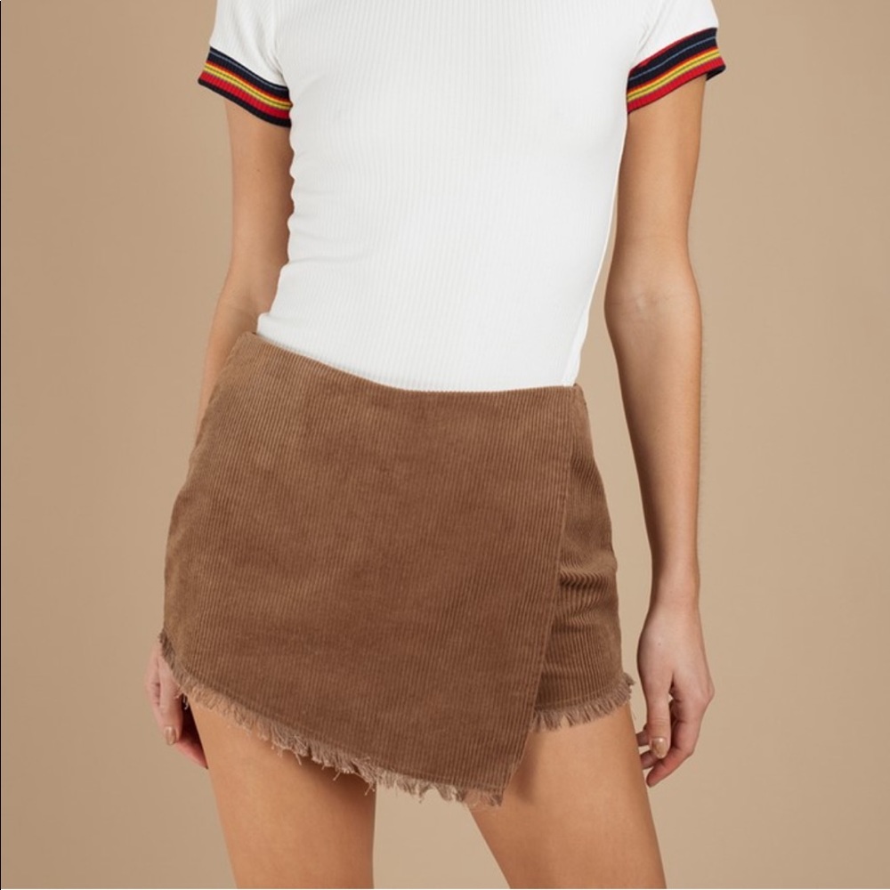 Tan corduroy skort